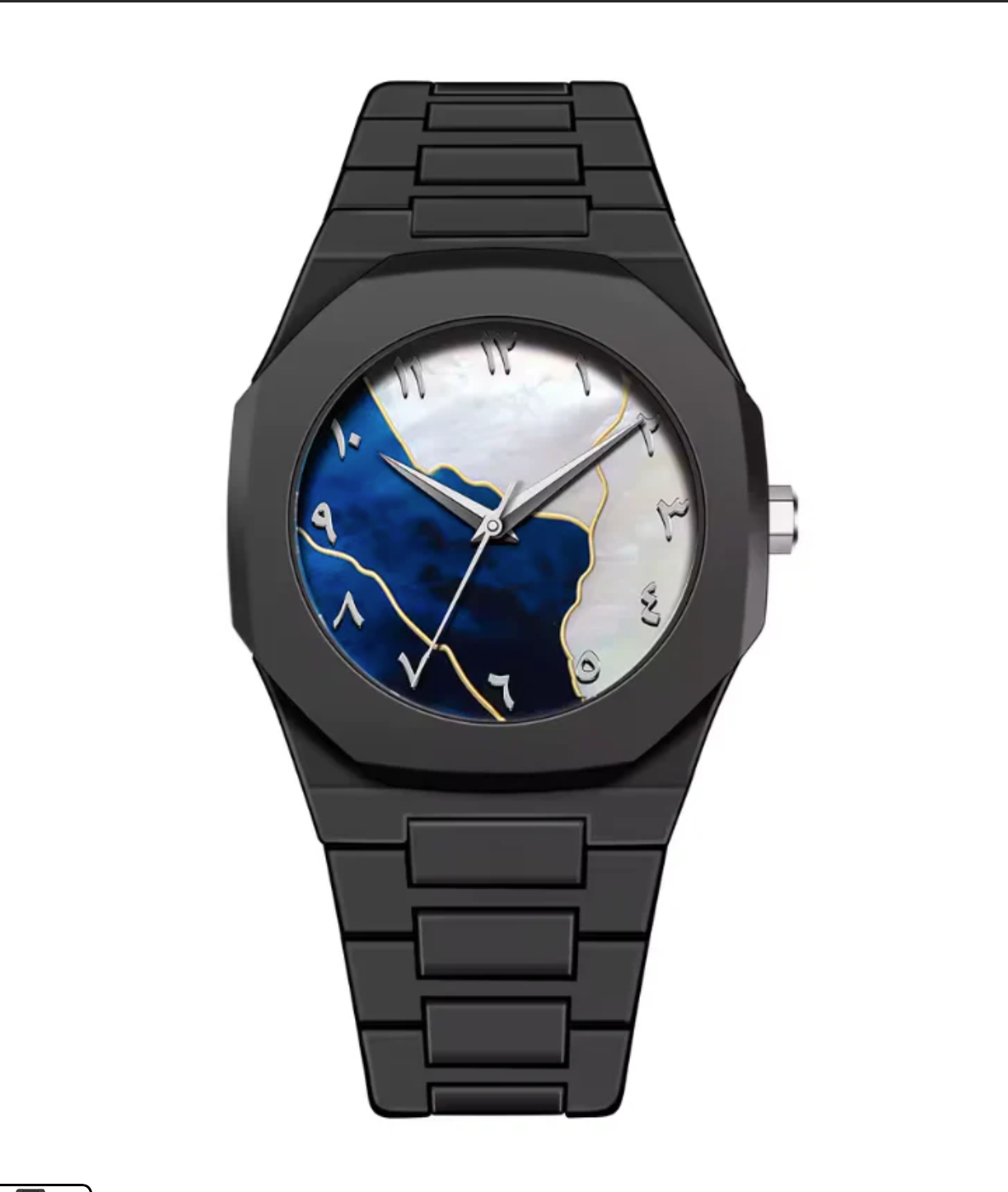 Stylish Muslim Dial Watch White - Black