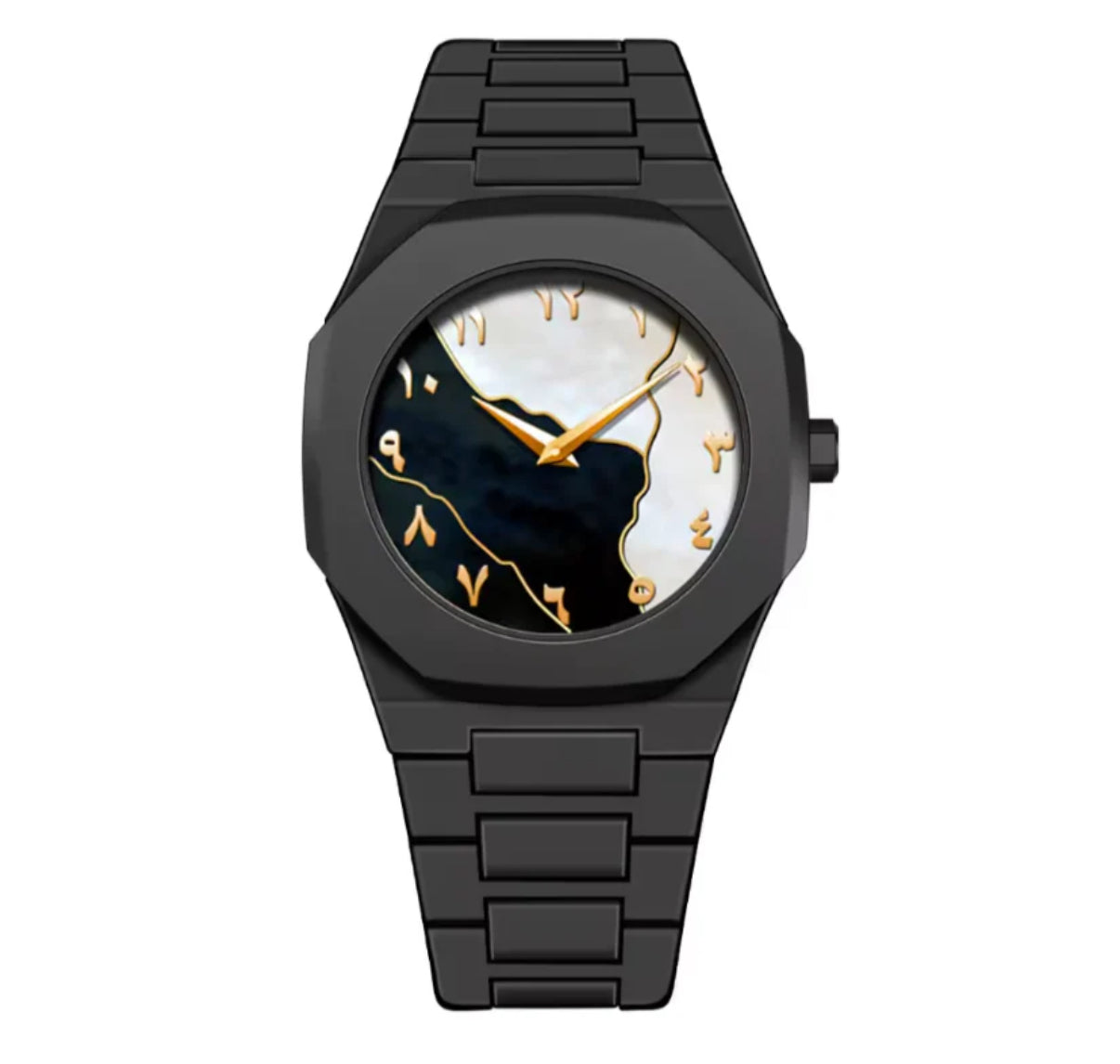 Stylish Muslim Dial Watch White Black