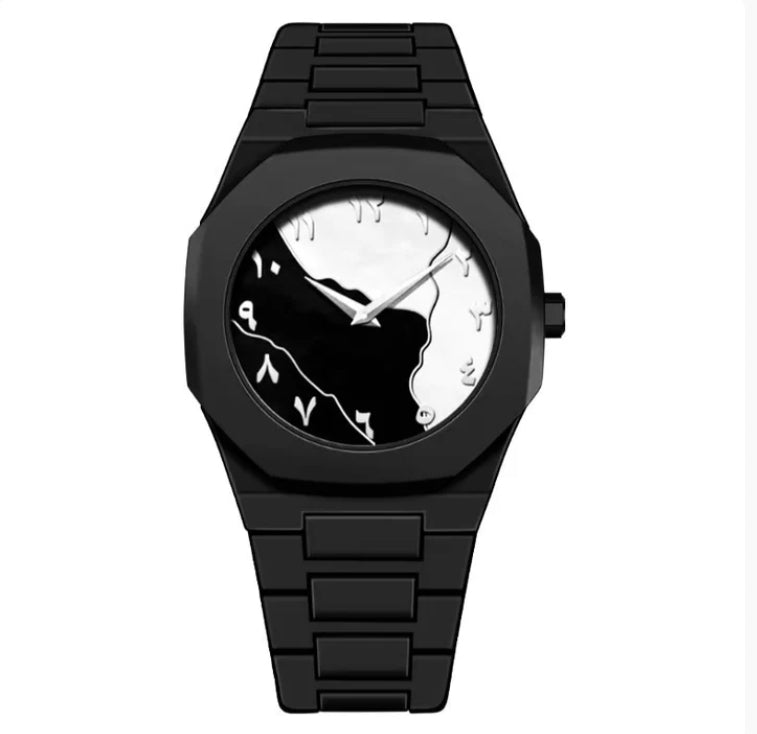 Stylish Muslim Dial Watch White Black