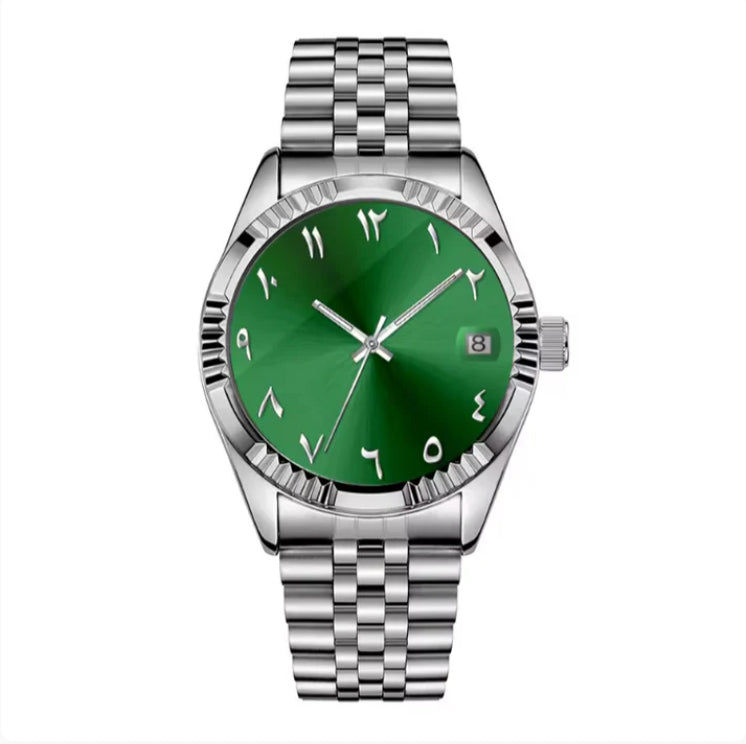 Luxurious Green Tone Watch - Dazzling and Ornate